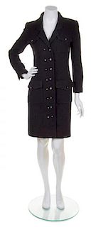 A Chanel Black Wool Coat, Size 38.