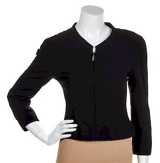 * A Chanel Black Wool Jacket, Size 36.