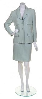 A Chanel Mint Skirt Suit, Size 40.
