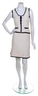* A Chanel White Cashmere Blend Skirt Ensemble, Size 36.