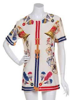 An Hermes Multicolor Cotton Tunic, Size 42.