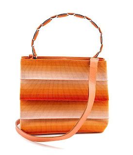A Ferragamo Orange Ribbon Handbag,