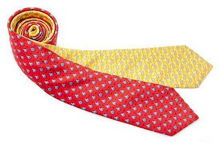 A Pair of Hermes Silk Neckties,