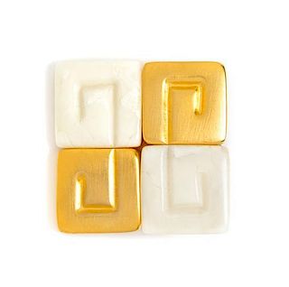 A Givenchy Square Brooch, 2" x 2".