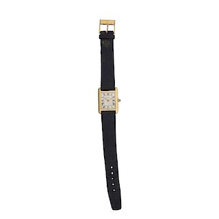 LADIES CARTIER GOLD PLATED TANK WATCH
