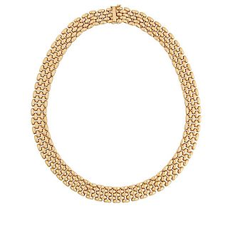YELLOW GOLD BRICK LINK NECKLACE
