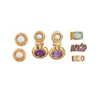 COLLECTION OF GEM-SET YELLOW GOLD JEWELRY