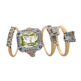 COLLECTION OF DIAMOND OR GEM-SET RINGS