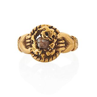 VICTORIAN FEDE GOLD NUGGET RING