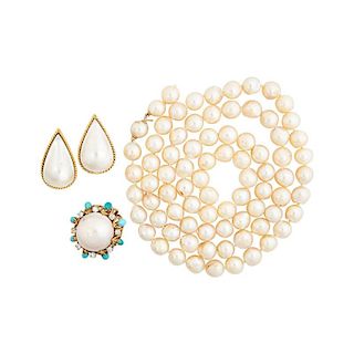 PEARL, YELLOW GOLD, DIAMOND OR TURQUOISE JEWELRY
