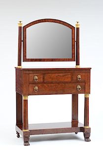 CLASSICAL CARVED AND FIGURED MAHOGANY ORMOLU-MOUNTED DRESSING STAND, NEW YORK, IN THE STYLE OF CHARLES HONORÉ LANNUIER, C. 1820