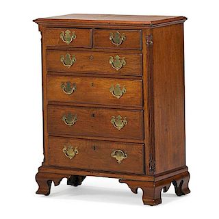 CHIPPENDALE WALNUT DIMINUTIVE CHEST OF DRAWERS