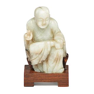 CHINESE CARVED JADE LOHAN