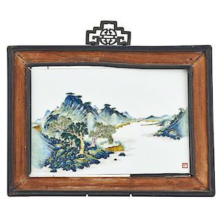 CHINESE HAND PAINTED PORCELAIN PLAQUE