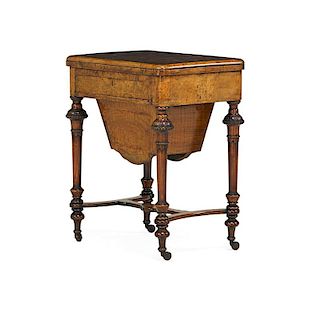 VICTORIAN WALNUT GAMES/SEWING TABLE