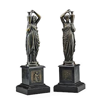 PAIR OF EGYPTIAN REVIVAL BRONZE FIGURES