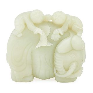 CHINESE JADE ELEPHANT CARVING