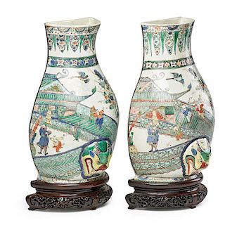 PAIR OF CHINESE PORCELAIN WATER FONTS
