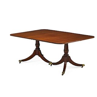 GEORGE III DOUBLE PEDESTAL MAHOGANY DINING TABLE