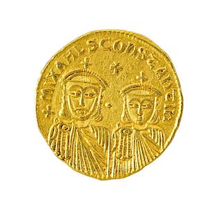 ANCIENT BYZANTINE THEOPHILUS GOLD SOLIDUS
