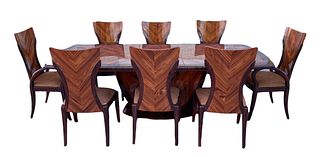 Contemporary Butterfly Leaf Dining Table & Chairs