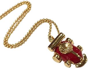 Aaron Basha 18K Gold & Diamond Enamel Car Necklace