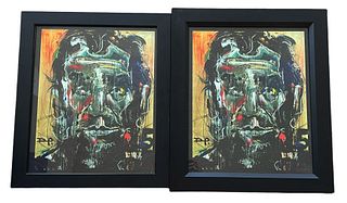 Two (2) David Banegas Abstract Framed Prints