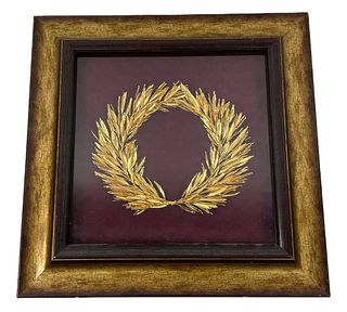 Framed Roman Greek Gold Leaf Laurel Wreath