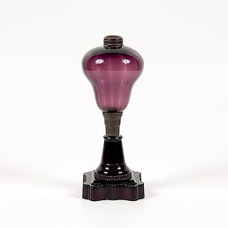 Amethyst Pressed-Glass Fluid Lamp 
