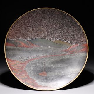 Japanese Lacquer-on-Cloisonne Meiji Period Plate