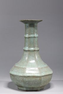 Chinese Celadon Faceted Porcelain Vase