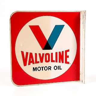 Valvoline Motor Oil Tin Double-Sided Flange Sign 