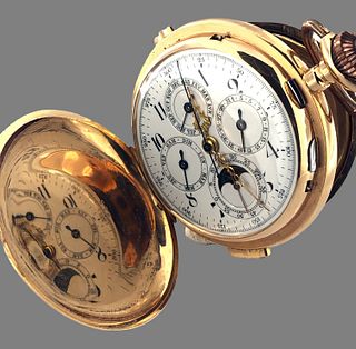 UNSIGNED GOLD REPEATER POCKET WATCH CIRCA 1900