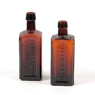 Tilden & Co. Amber and Puce Bottles  