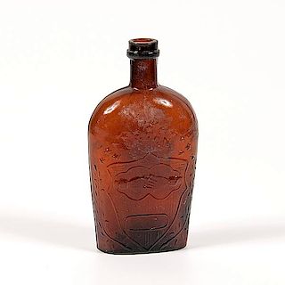 Amber Union Clasped Hands Flask  