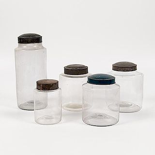 Blown Glass Store Jars  