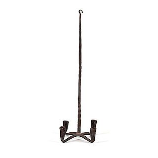 Early Wrought Iron Hanging Candelabra 