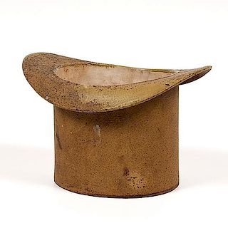 Cast Iron Painted Top Hat Spittoon or Cuspidor 