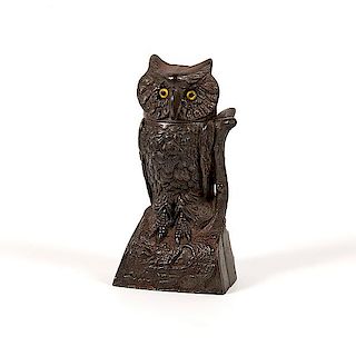 Owl Turns Head Mechanical Bank by J. E. Stevens Co. 
