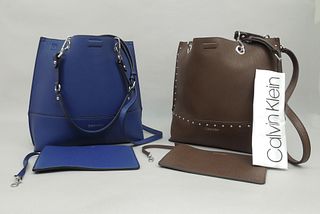(2) Calvin Klein Reversible Novelty Bags with Purses.