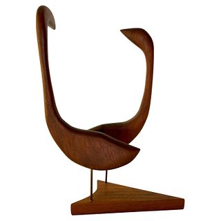 1960s Teak Modernist Love Birds Sculpture