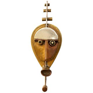Daniel Macchiarini Negative Positive Eye Mask Sterling Silver Copper Brass Modernist Brooch