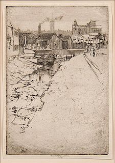 Early 20th-Century Canal Etching 