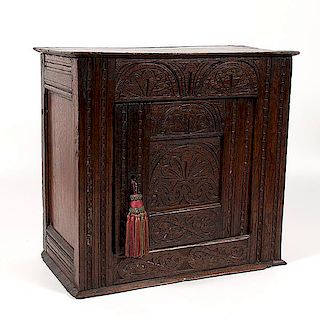 Carved Oak Cabinet 