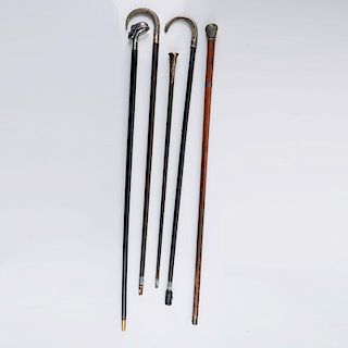 SILVER TOPPED CANES AND BATON