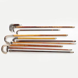 SILVER TOPPED CANE, SWAGGERS, & PARASOL HANDLES