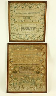 Two Important Boston Needlework Samplers by the Loring Sisters Hannah and Caroline Matilda, circa 1811 and 1816