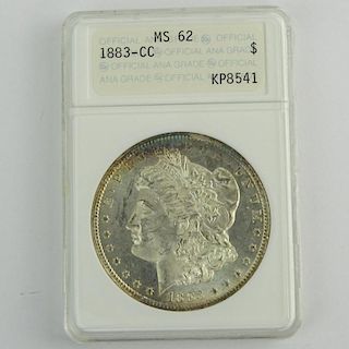 1883-CC Morgan Silver Dollar ANACS MS 62 KP8541.