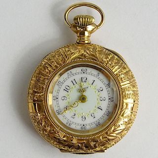 Antique Elgin 14 Karat Rose Gold Pocket Watch.