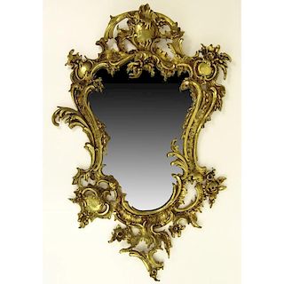 Vintage Gilt Bronze Rococo Style Mirror.